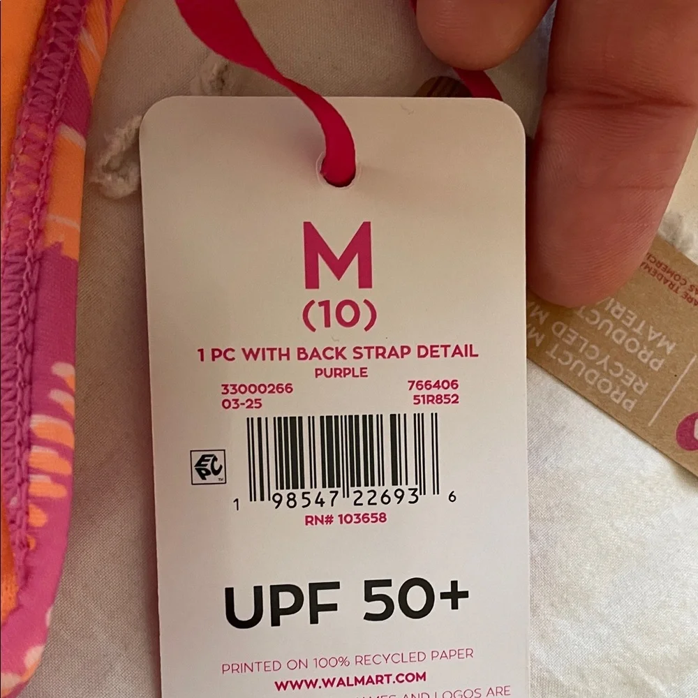 Justice Tropical Pink and Orange Kids One Piece Swimsuit nwt